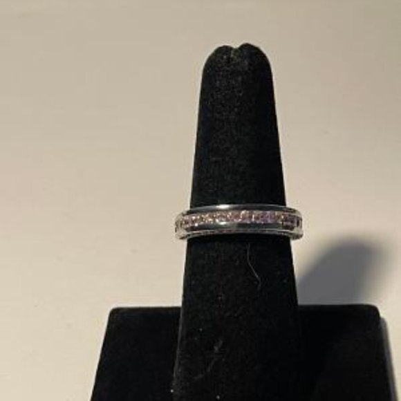 Pink Gemstones Anniversary Fashion Ring SZ 7 NEW - Picture 1 of 2